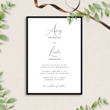 Simple Elegant Black and White Script Wedding