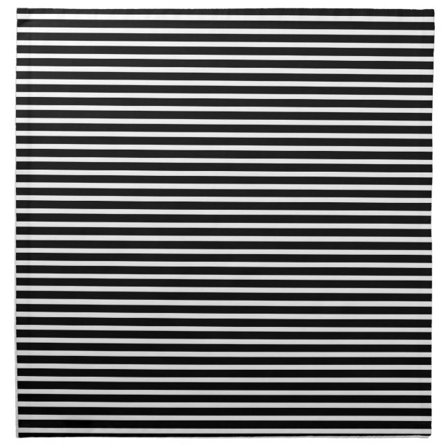 Simple Elegant Black and White Stripe Napkin (Front)