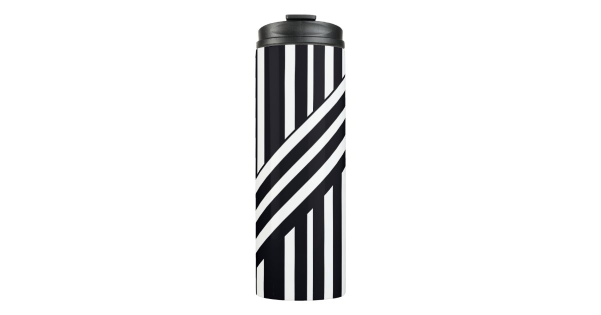 Calligraphy Elegant Black & White Plain Simple Thermal Tumbler