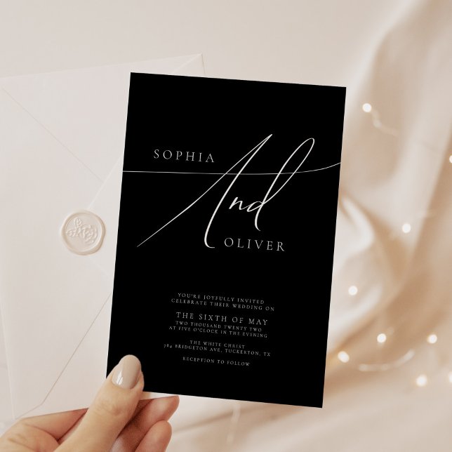 Simple Elegant Black and White Wedding Invitation (Creator Uploaded)
