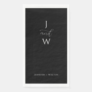 Simple Elegant black and white wedding Paper Guest Towels