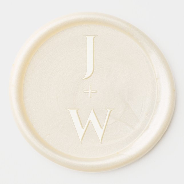 Simple Elegant black and white wedding Wax Seal Sticker (Front)