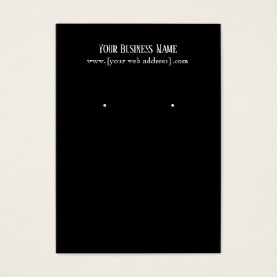 Simple Elegant Black Custom Earring Business Card