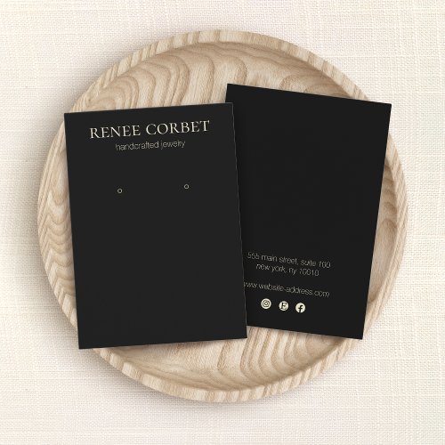 Simple Elegant Black Earring Display Card