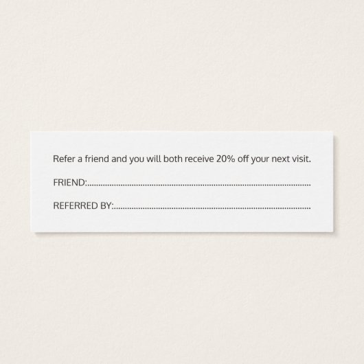 Simple Elegant Black Faux Gold Referral Card (Back)