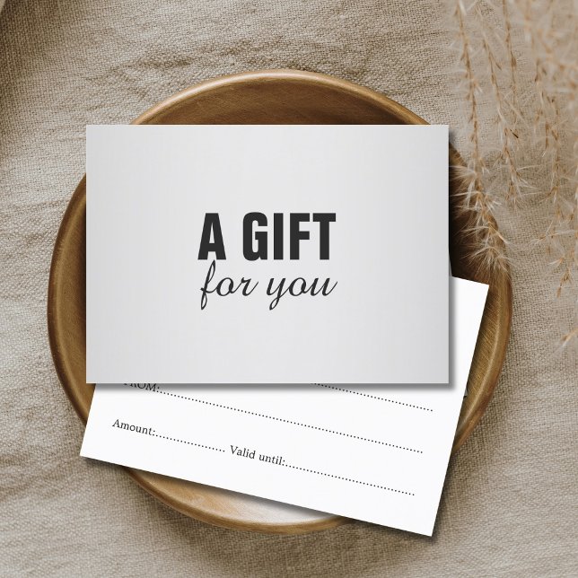Simple Elegant Black Faux Silver Gift Certificate (Creator Uploaded)