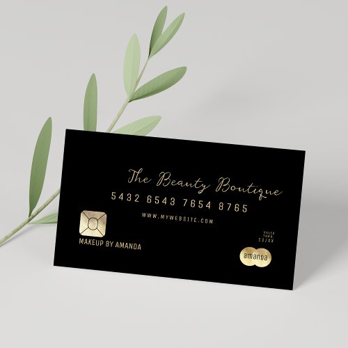 Simple Elegant Black Gold Luxury Credit Card