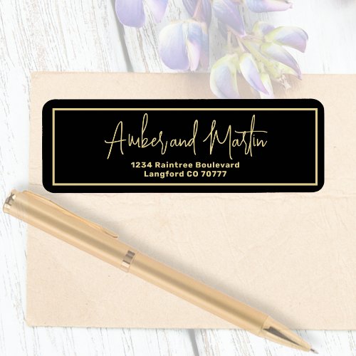 Simple Elegant Black Gold Minimal Modern Label