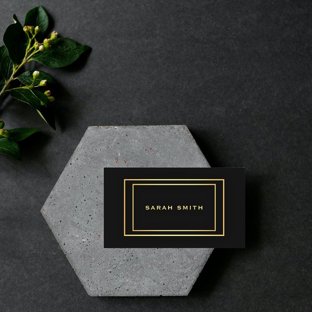 Simple Elegant Black Gold Professional Business Card (Creator Uploaded)