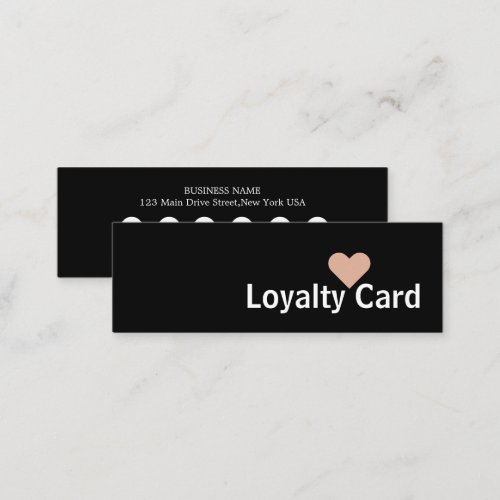 Simple Elegant Black Heart Loyalty Card
