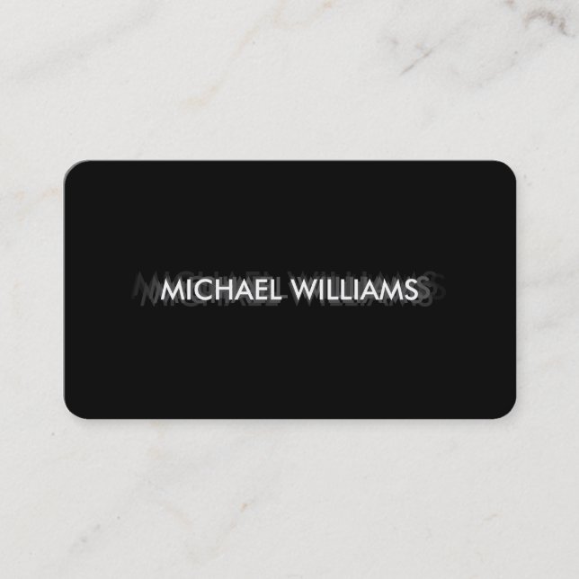 SIMPLE ELEGANT BLACK HEAVY METAL BUSINESS CARD (Front)