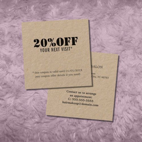 Simple Elegant Black Kraft Beauty Coupon