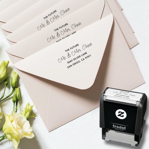  Simple Elegant Black Letters Self_inking Stamp