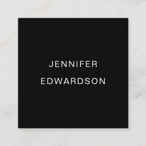 Simple elegant black minimalist professional squar square business card