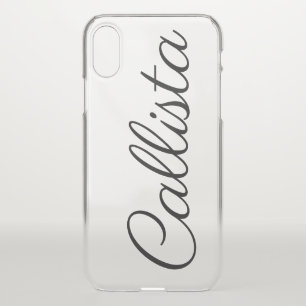 Simple Elegant Black Monogram Personalized Name iPhone X Case