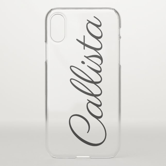 Simple Elegant Black Monogram Personalized Name Uncommon iPhone Case (Back)