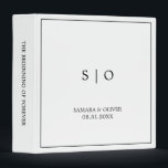 Simple Elegant Black Monogram | Wedding Album 3 Ring Binder<br><div class="desc">Our modern simple monogrammed wedding album features a contemporary minimalist design, showcasing the newlyweds initials, wedding date and a message on the spine saying "The beginning of forever". Use this album to highlight your dating, engagement and wedding memories, or, feature snapshots from your wedding photo booth, your honeymoon, and more!...</div>