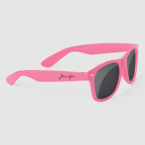 Simple Elegant Black Personalized Name Custom Sunglasses