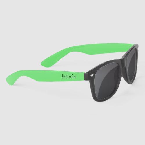 Simple Elegant Black Personalized Name Custom Sunglasses