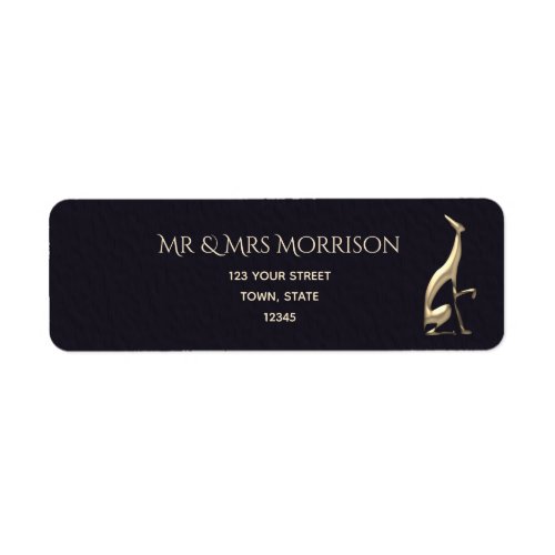 Simple Elegant Black Return Address Label