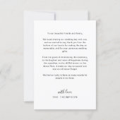 Simple Elegant Black Script Photo Door Wedding Thank You Card | Zazzle