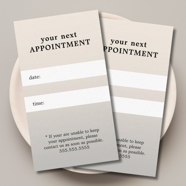 Simple Elegant Black Silver Beauty Appointment Card (Creator Uploaded)
