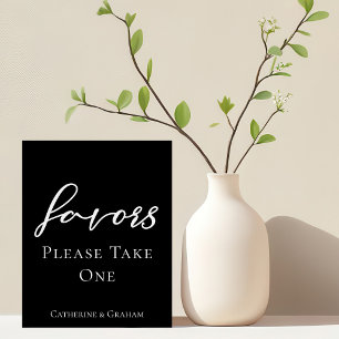 Simple Elegant Black Typography Wedding Favors Foam Board
