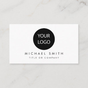 Simple Elegant black white Add your custom logo    Business Card