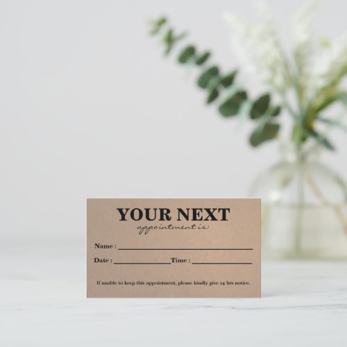 Simple Elegant Black White Beauty Appointment Card