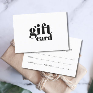 Simple Elegant Black White Beauty Gift Certificate