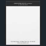 Simple Elegant Black&White Business Letterhead<br><div class="desc">Elegant letterhead template with black stripe. Perfect for attorney,  consultant. You can match it with other office products from our store.</div>