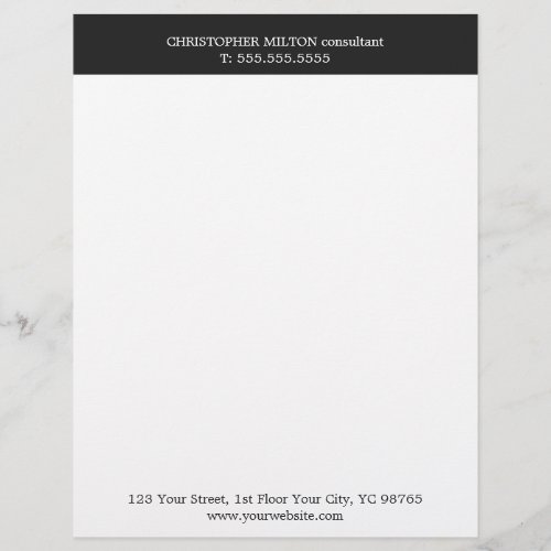 Simple Elegant BlackWhite Business Letterhead