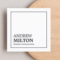 Simple Elegant Black White Consultant Square Business Card