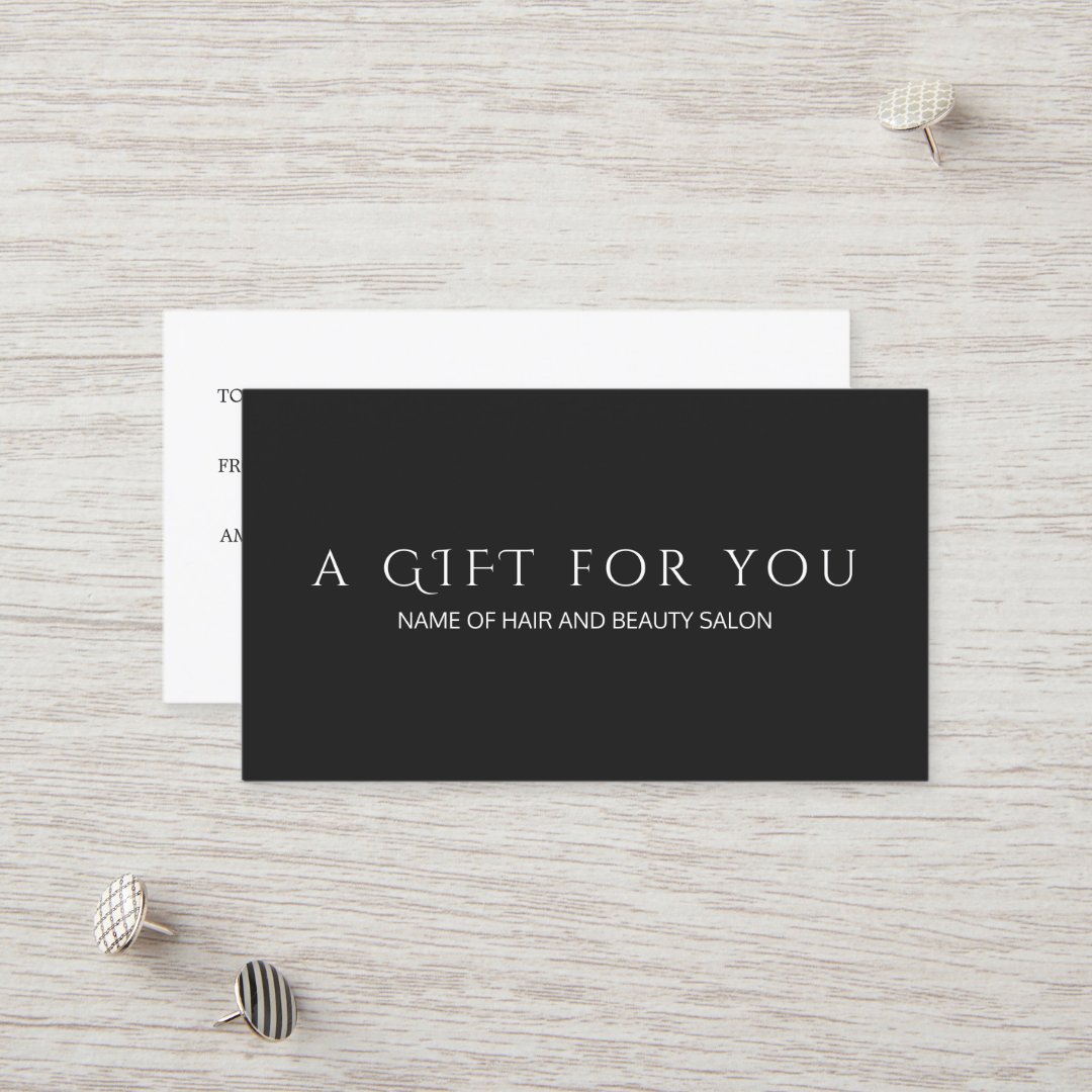 Simple Elegant Black White Gift Certificate | Zazzle