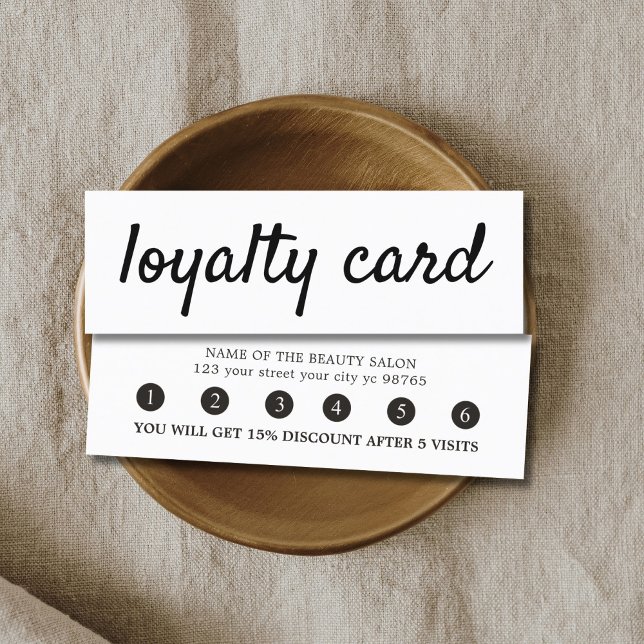 Simple Elegant Black White Loyalty Card (Creator Uploaded)