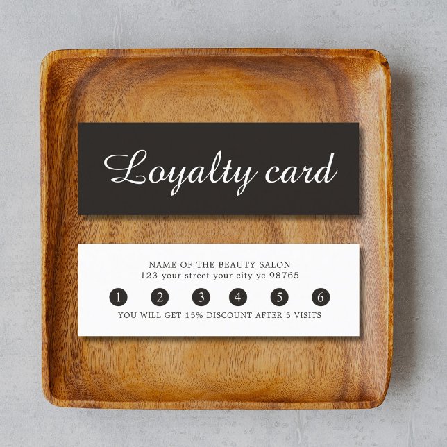 Simple Elegant Black White Loyalty Card (Creator Uploaded)