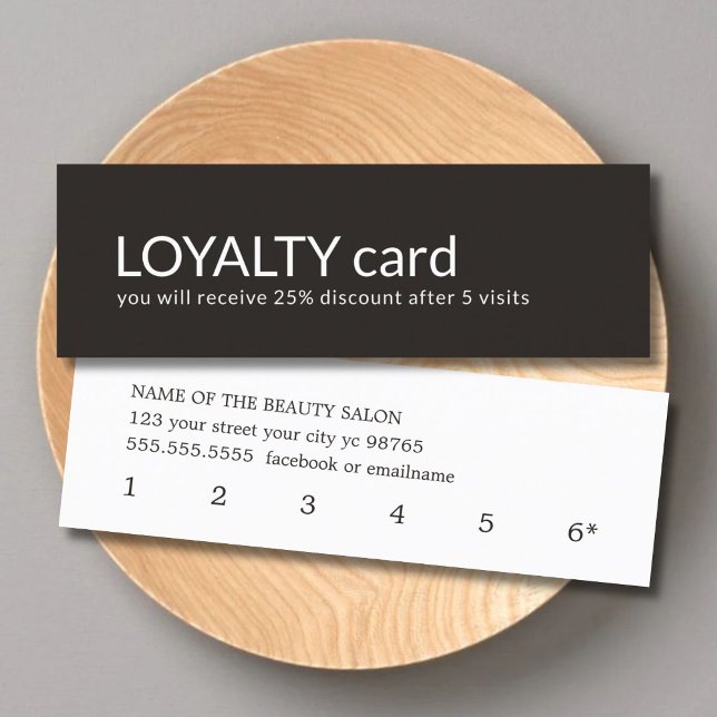 Simple Elegant Black White Loyalty Card (Creator Uploaded)