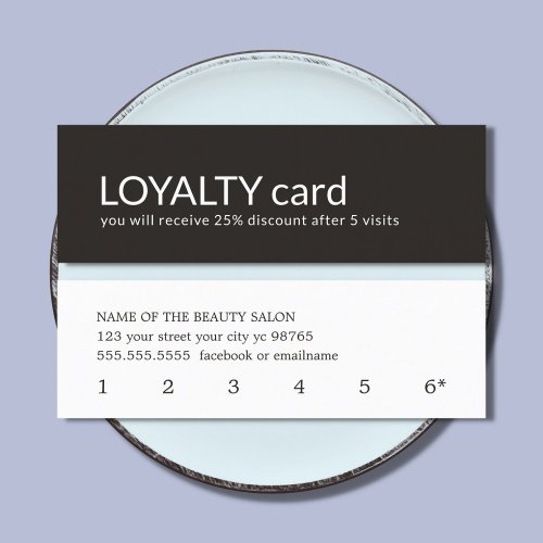 Simple Elegant Black White Loyalty Card
