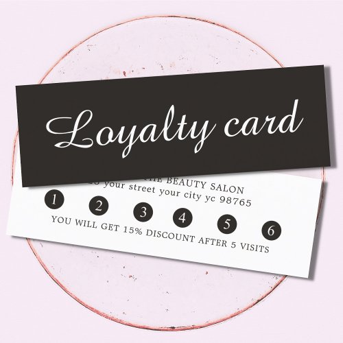 Simple Elegant Black White Loyalty Card