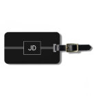Simple Elegant Black White Monogram Luggage Tag