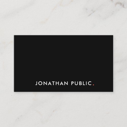 Simple Elegant Black White Red Modern Template Top Business Card