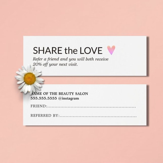 Simple Elegant Black White Rose Heart Referral (Creator Uploaded)