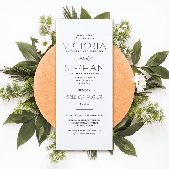 Simple Elegant Black White Typography Wedding Invitation (Creator Uploaded)