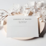 Simple Elegant black white wedding Envelope<br><div class="desc">Complete the ensemble with Simple Elegant White Envelopes. Keep the sophisticated theme intact with a pristine white background, classic serif lettering, and custom names, ensuring your invitations make a stunning first impression. These meticulously crafted envelopes add a touch of elegance to your invitation suite, setting the tone for your special...</div>