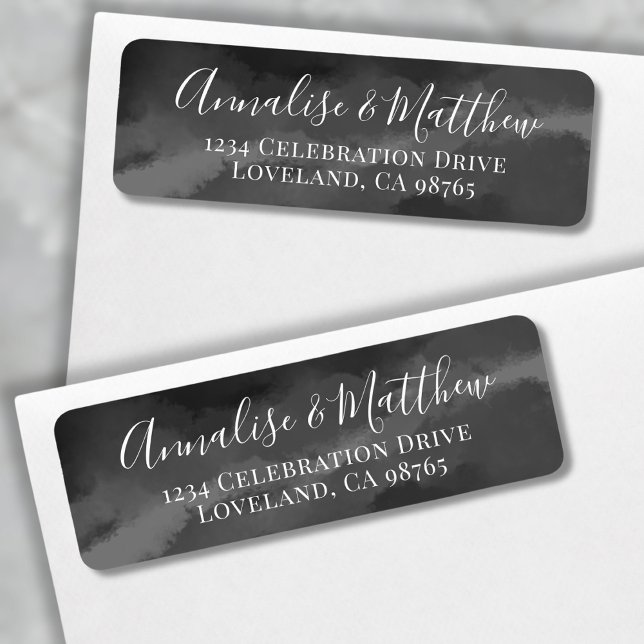 Simple Elegant Black White Wedding Return Address Label (Simple Elegant Black White Wedding Return Address label)