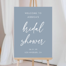 Simple Elegant Blue Bridal Shower Welcome Sign