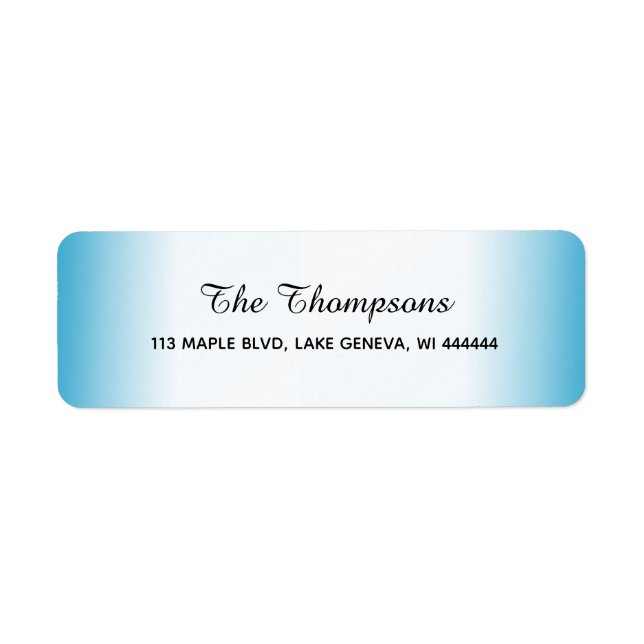 Simple Elegant Blue Gradient Label (Front)