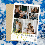 Simple Elegant Blue Happy Hanukkah photo Collage Holiday Card<br><div class="desc">Simple Elegant Blue Happy Hanukkah photo Collage</div>