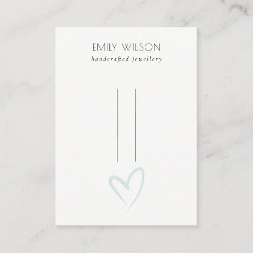 Simple Elegant Blue Heart Hairclips Pin Display Business Card