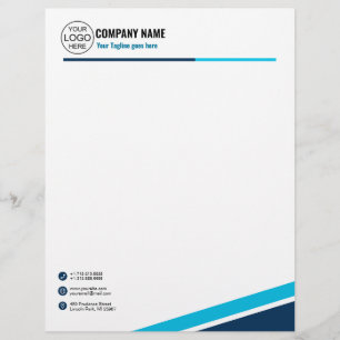 Simple elegant blue letterhead